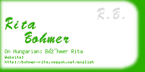 rita bohmer business card